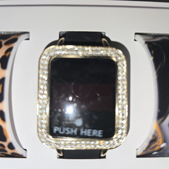 Gold and Black Digital Watch with Rhinestones - Picture 1 of 1